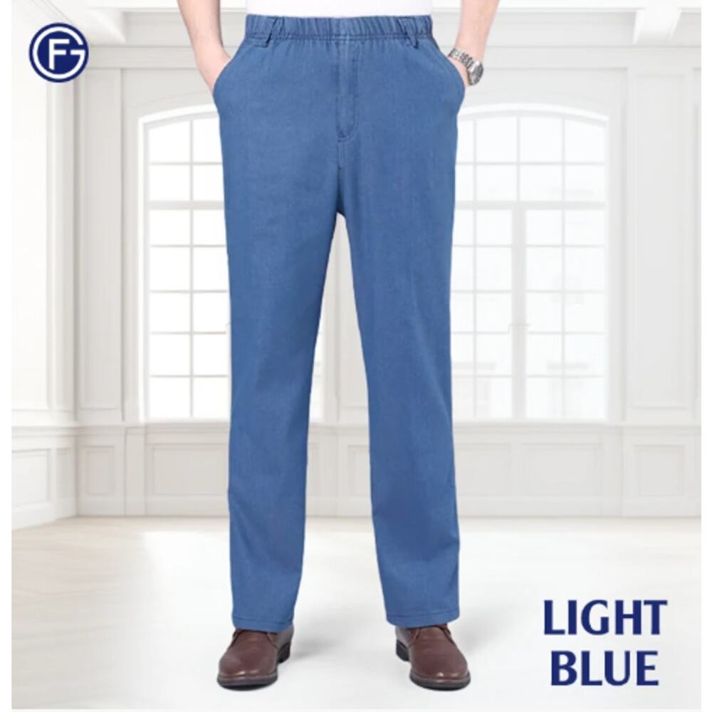 GentsFlex Blue Jeans Flexible Waist Straight Fit Comfort  Denim Size 30x30